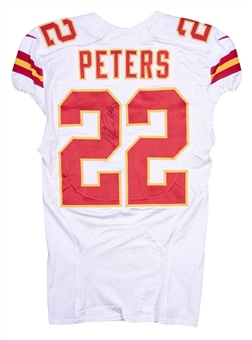2015 Marcus Peters Game Used & Signed Kansas City Chiefs Road Jersey Photo Matched To 11/15/2015 (NFL-PSA/DNA)